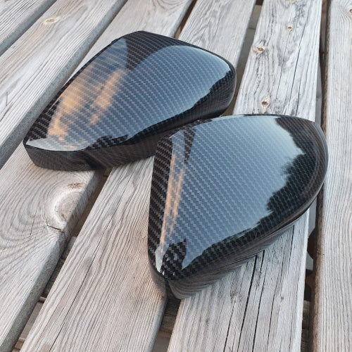 carbon fibre effect mirror covers